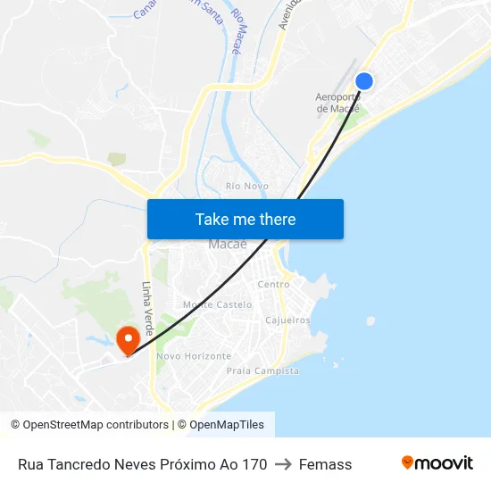 Rua Tancredo Neves Próximo Ao 170 to Femass map