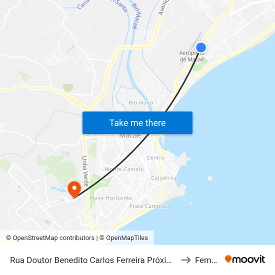 Rua Doutor Benedito Carlos Ferreira Próximo Ao 69 to Femass map