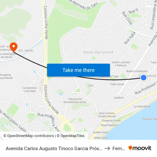 Avenida Carlos Augusto Tinoco Garcia Próximo Ao 1064 to Femass map
