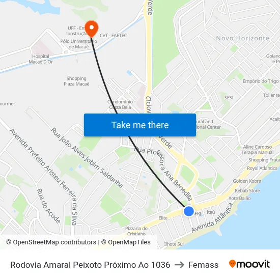 Rodovia Amaral Peixoto Próximo Ao 1036 to Femass map