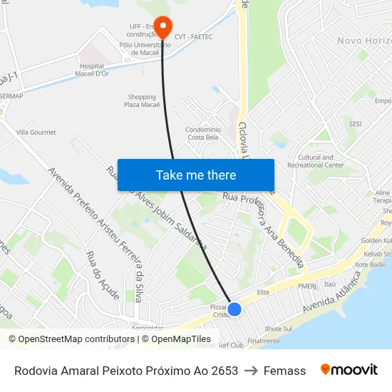 Rodovia Amaral Peixoto Próximo Ao 2653 to Femass map