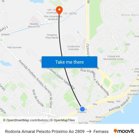 Rodovia Amaral Peixoto Próximo Ao 2809 to Femass map