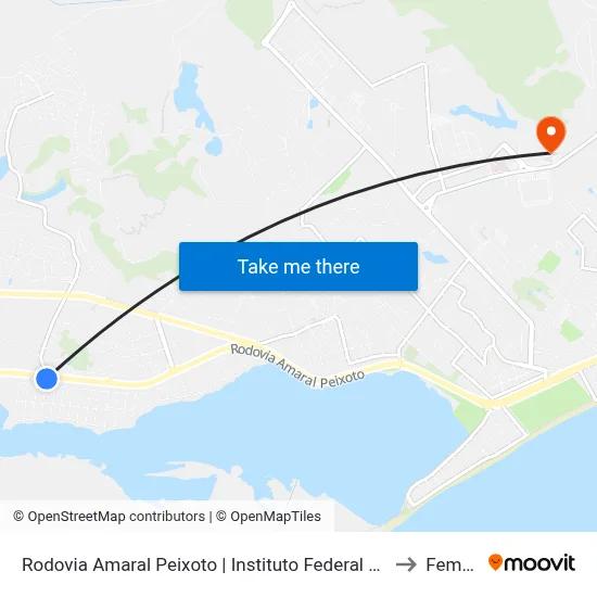 Rodovia Amaral Peixoto | Instituto Federal Fluminense to Femass map