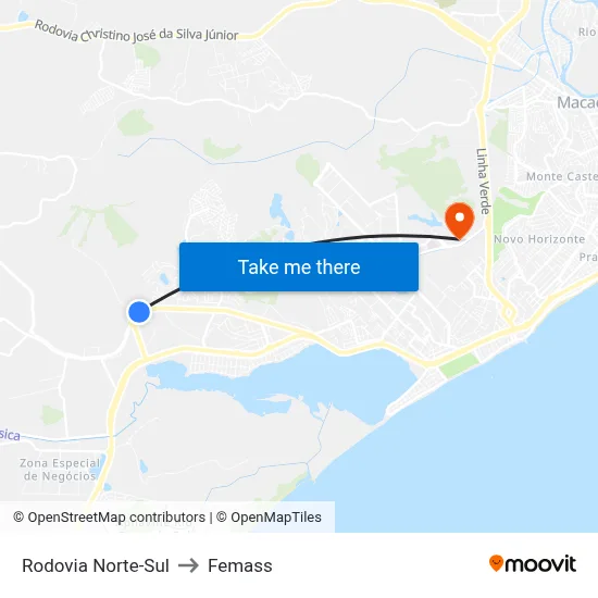 Rodovia Norte-Sul to Femass map