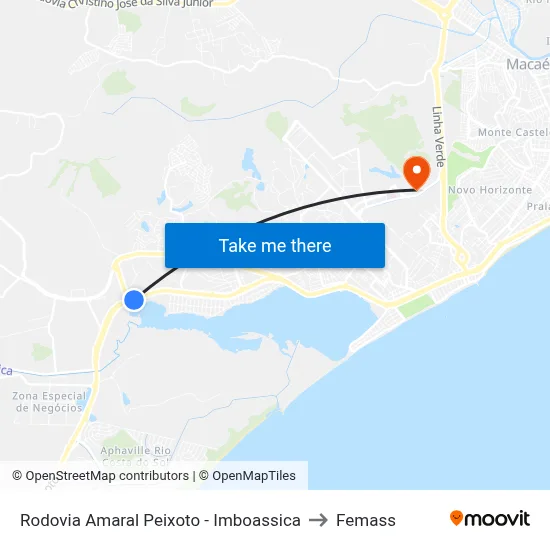 Rodovia Amaral Peixoto - Imboassica to Femass map