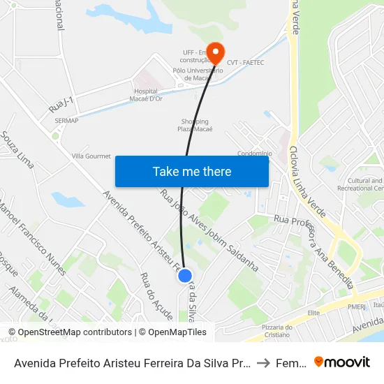 Avenida Prefeito Aristeu Ferreira Da Silva Próximo Ao 364 to Femass map