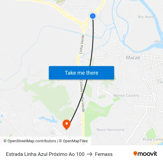 Estrada Linha Azul Próximo Ao 100 to Femass map