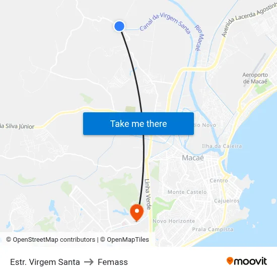 Estr. Virgem Santa to Femass map