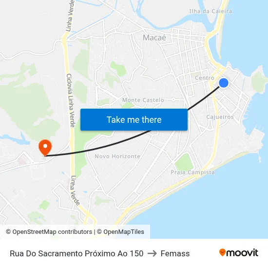 Rua Do Sacramento Próximo Ao 150 to Femass map