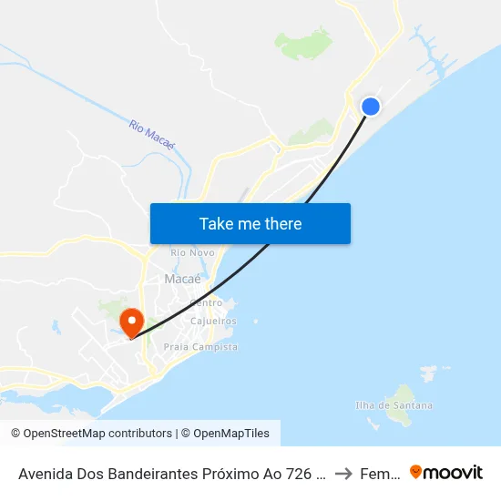 Avenida Dos Bandeirantes Próximo Ao 726 | Upa Lagomar to Femass map