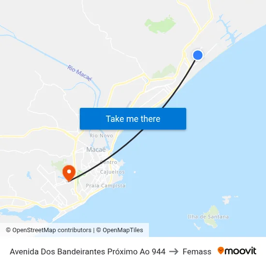 Avenida Dos Bandeirantes Próximo Ao 944 to Femass map