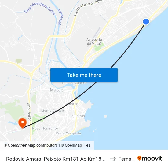 Rodovia Amaral Peixoto Km181 Ao Km184, 1335 to Femass map