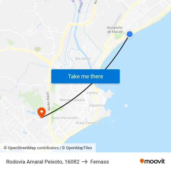 Rodovia Amaral Peixoto, 16082 to Femass map