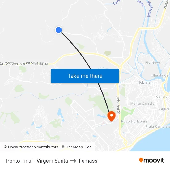 Ponto Final - Virgem Santa to Femass map