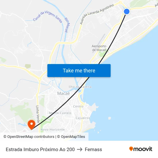 Estrada Imburo Próximo Ao 200 to Femass map