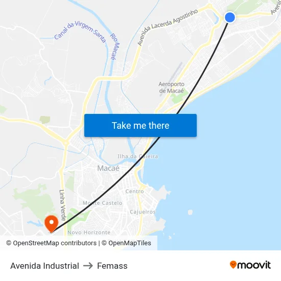 Avenida Industrial to Femass map