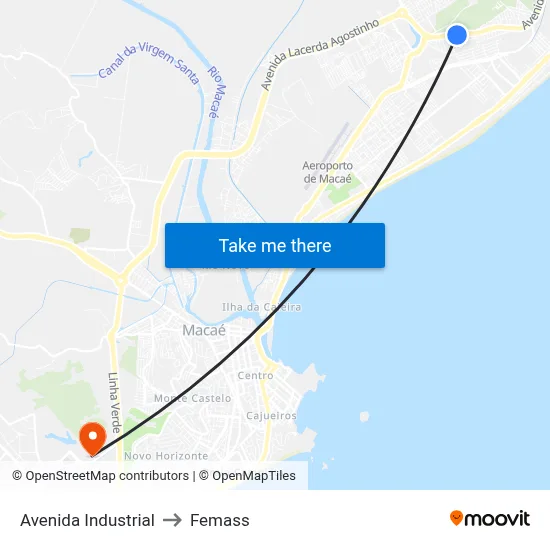 Avenida Industrial to Femass map