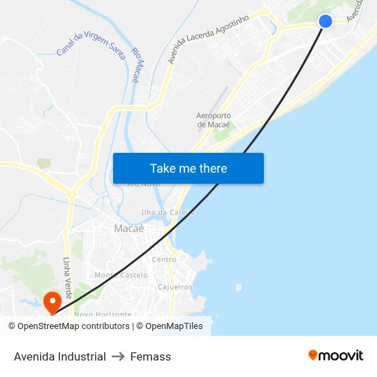 Avenida Industrial to Femass map