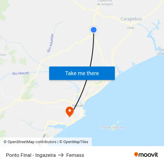 Ponto Final - Ingazeira to Femass map