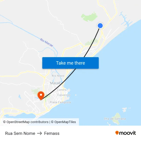Rua Sem Nome to Femass map