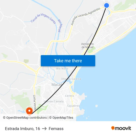 Estrada Imburo, 16 to Femass map
