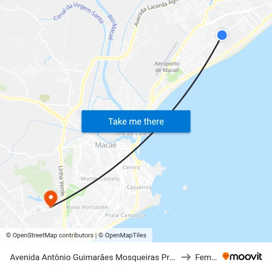 Avenida Antônio Guimarães Mosqueiras Próximo Ao 542 to Femass map
