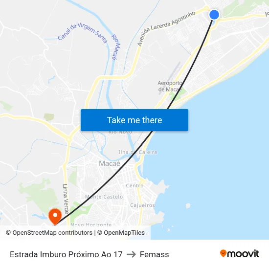 Estrada Imburo Próximo Ao 17 to Femass map