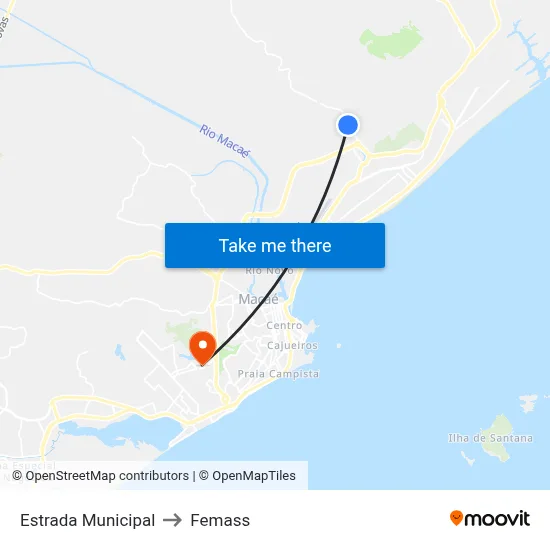 Estrada Municipal to Femass map