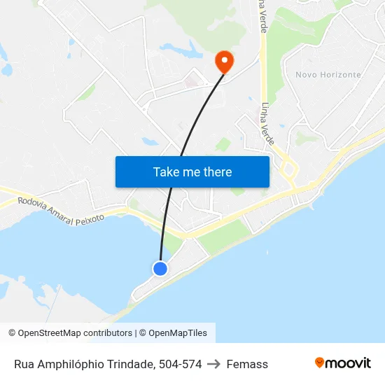 Rua Amphilóphio Trindade, 504-574 to Femass map