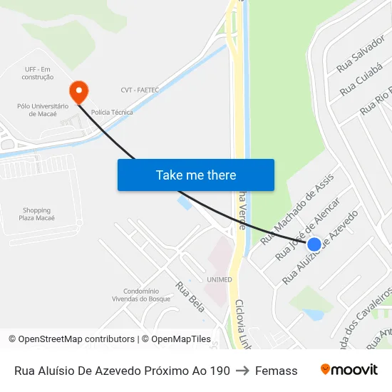Rua Aluísio De Azevedo Próximo Ao 190 to Femass map