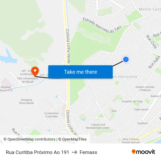 Rua Curitiba Próximo Ao 191 to Femass map