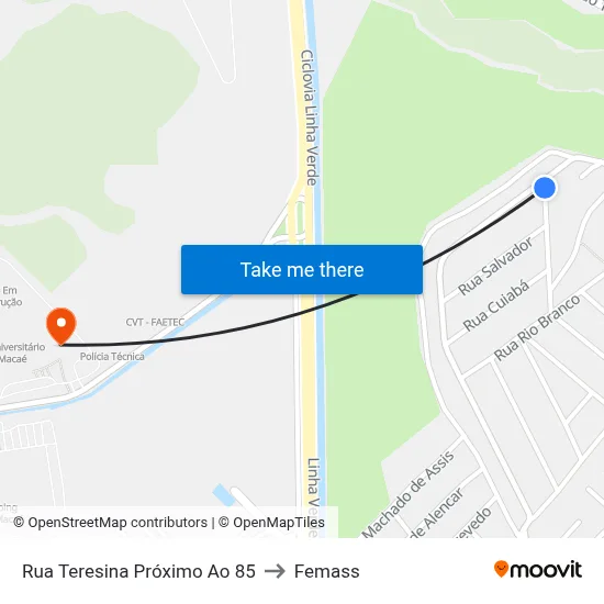 Rua Teresina Próximo Ao 85 to Femass map