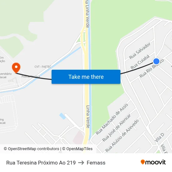 Rua Teresina Próximo Ao 219 to Femass map