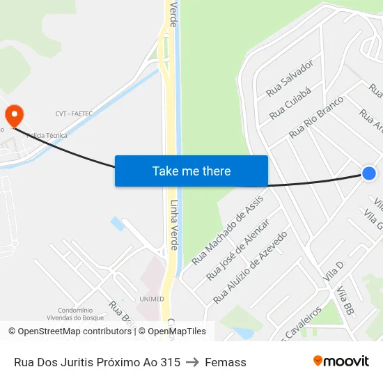 Rua Dos Juritis Próximo Ao 315 to Femass map