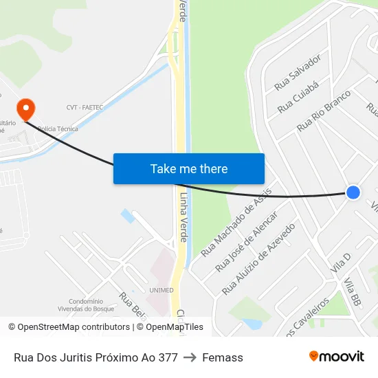 Rua Dos Juritis Próximo Ao 377 to Femass map