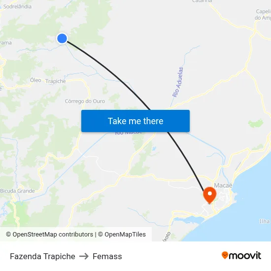 Fazenda Trapiche to Femass map