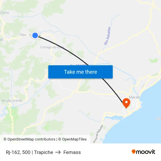 Rj-162, 500 | Trapiche to Femass map