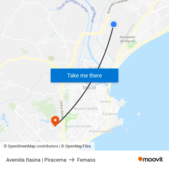 Avenida Itaúna | Piracema to Femass map