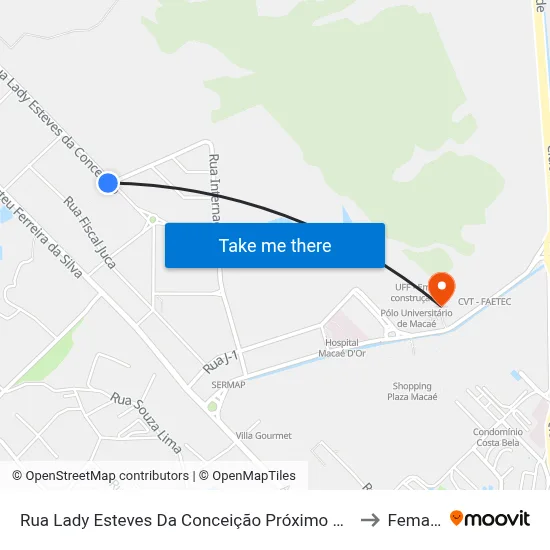 Rua Lady Esteves Da Conceição Próximo Ao 351 to Femass map