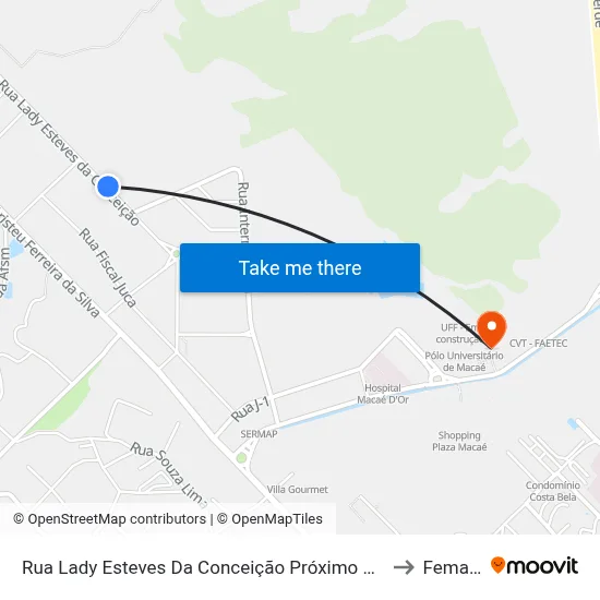 Rua Lady Esteves Da Conceição Próximo Ao 350 to Femass map