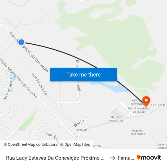 Rua Lady Esteves Da Conceição Próximo Ao 720 to Femass map