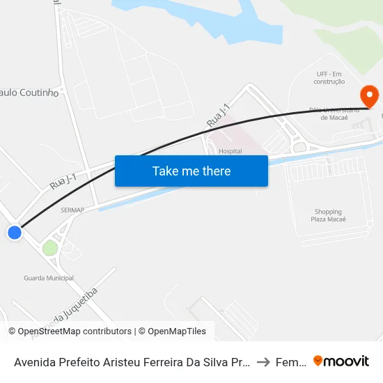 Avenida Prefeito Aristeu Ferreira Da Silva Próximo Ao 1675 to Femass map