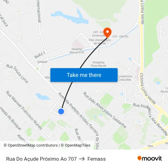 Rua Do Açude Próximo Ao 707 to Femass map