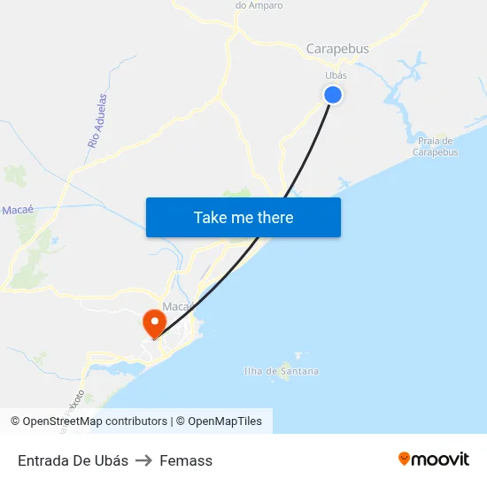 Entrada De Ubás to Femass map
