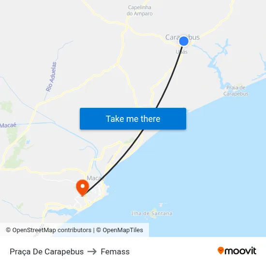 Praça De Carapebus to Femass map