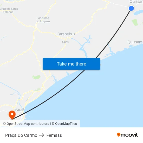 Praça Do Carmo to Femass map