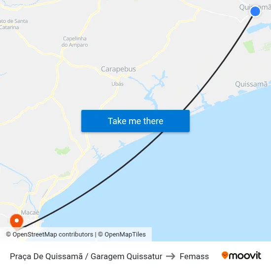 Praça De Quissamã / Garagem Quissatur to Femass map
