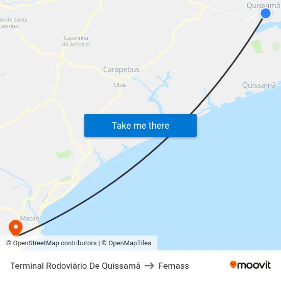 Terminal Rodoviário De Quissamã to Femass map