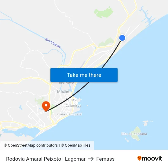 Rodovia Amaral Peixoto | Lagomar to Femass map