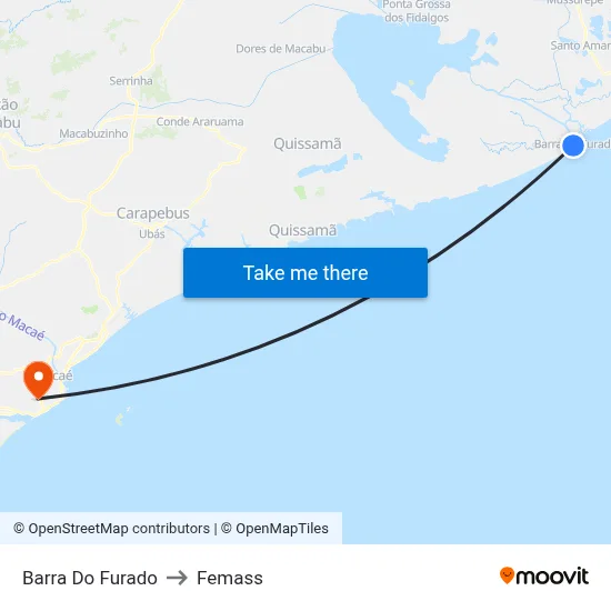 Barra Do Furado to Femass map